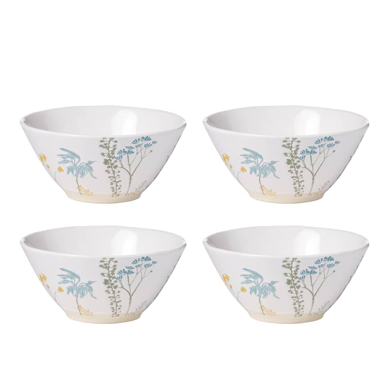 Lenox Wildflower Dinnerware Bowls, Set of 4, White
