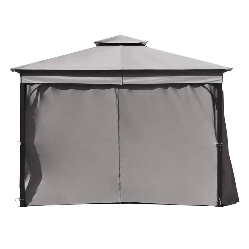Patio Gazebo with Mosquito Netting and Privacy Screens for Backyard