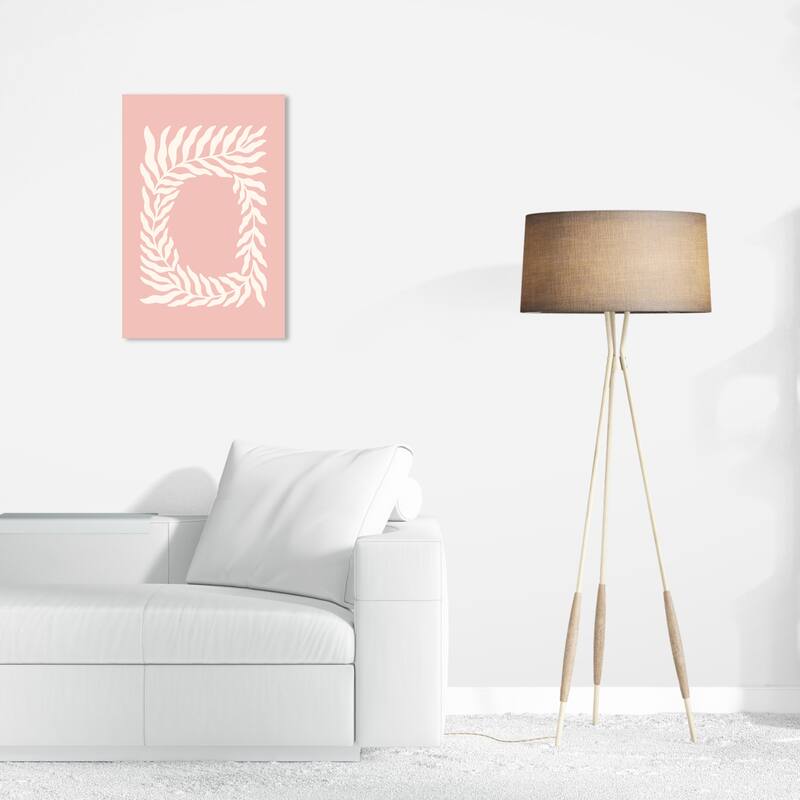 Wynwood Studio Canvas Floral and Botanical Made of Leaves Pink and Light Pink Modern & Contemporary Wall Art Canvas Print - 24 x 16