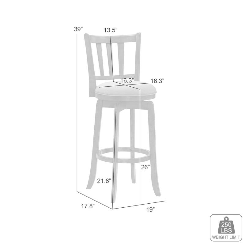 Wren Modern Farmhouse Swivel Wood Counter Height Kitchen Bar Stool in Sepia Brown Finish withUpholstered Seat