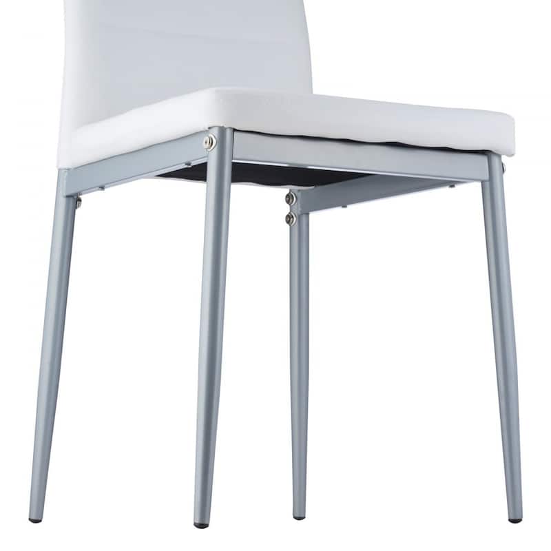 Metal PVC Leather Dining Chair Set Ergonomic Modern Seat