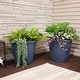 preview thumbnail 13 of 25, Sunnydaze Anjelica Polyresin Outdoor Flowerpot Planter - 24" - Slate Set of 4