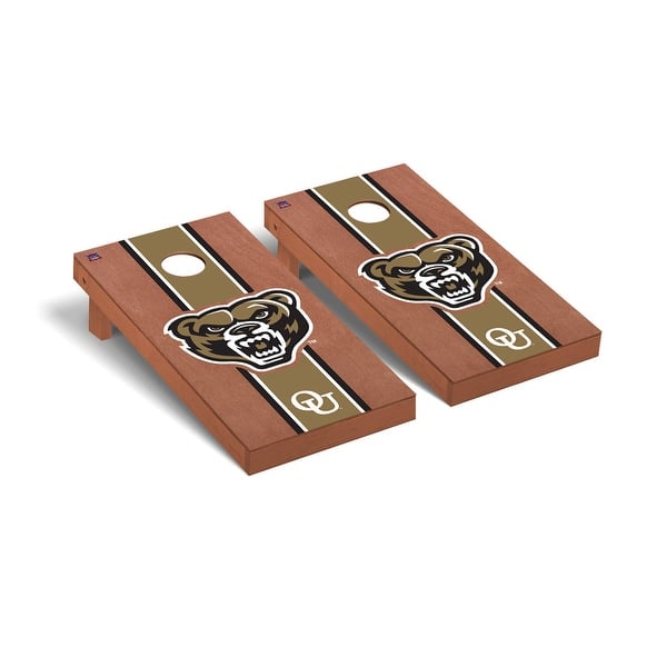 slide 2 of 5, Oakland Golden Grizzlies Rosewood Cornhole Board Set