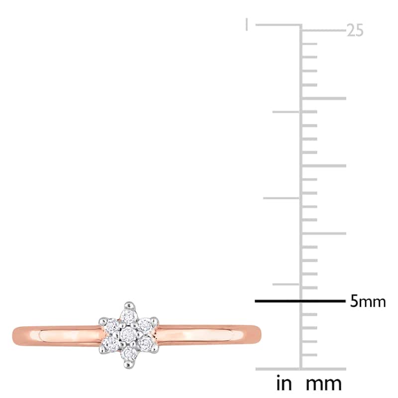 Miadora Diamond Accent Floral Promise Ring in Rose Plated Sterling Silver