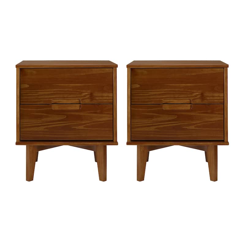 Middlebrook Mid-Century Solid Wood 2-Drawer Nightstand, Set of 2