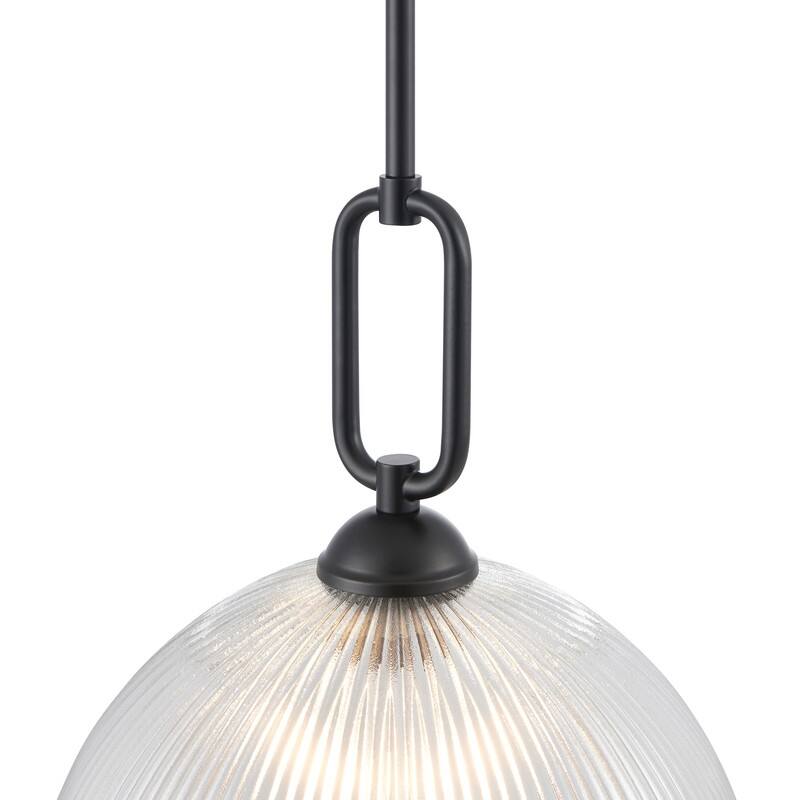 KAWOTI Modern Pendant Light with Ribbed Dome Shade