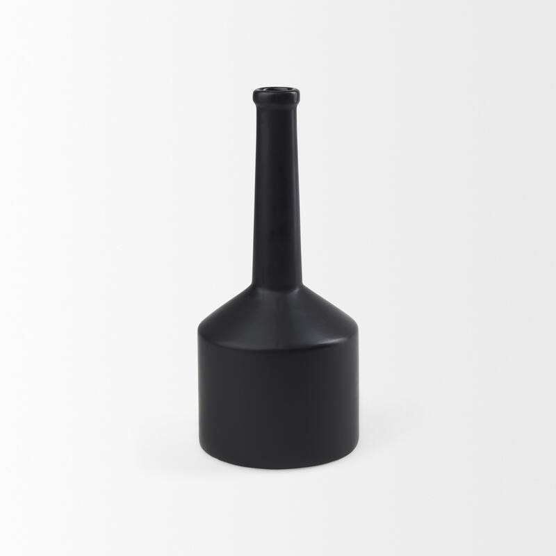 Burton Medium Matte Black Ceramic Jug Vase