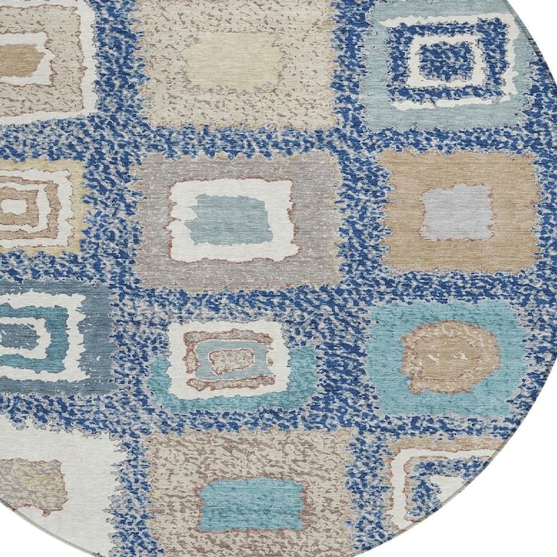 HomeRoots Geometric Transitional Rectangle Outdoor Rug