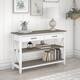 Console Table with Drawers and Shelves - Shiplap Gray/Pure White