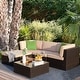 preview thumbnail 50 of 59, Homall 5 Pieces Patio Furniture Sets Outdoor Sectional Sofa Manual Weaving Rattan