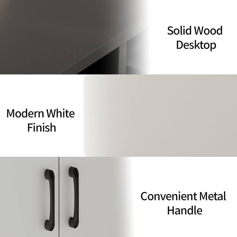 42.5'' Sideboard Buffet Storage Cabinet, Modern Kitchen Storage Cabinets with Adjustable Shelves