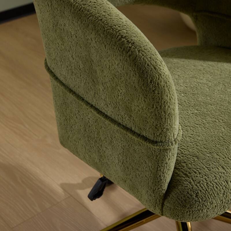 22.64 Inch Velvet Ring Backrest Swivel Office Chair