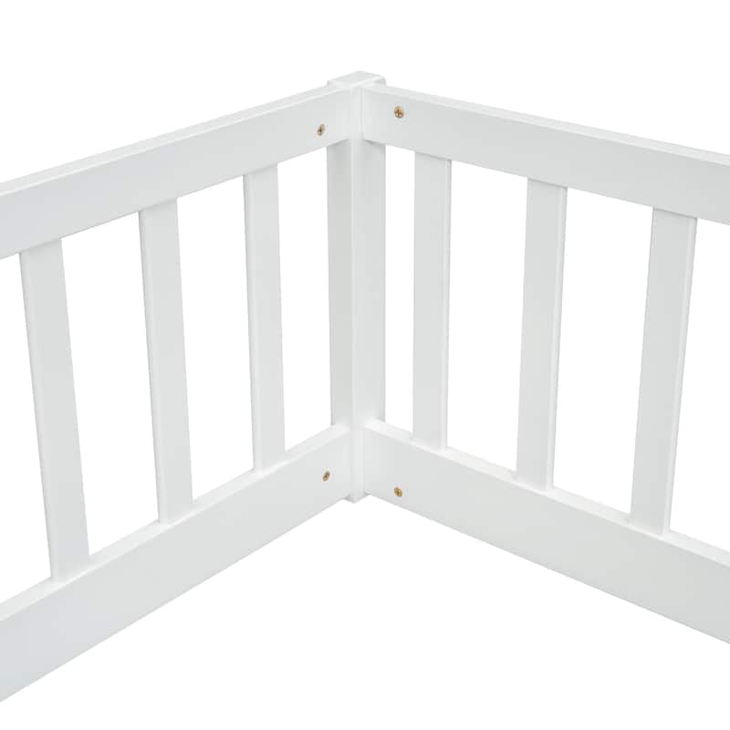 Double Twin Floor Bed with Fence