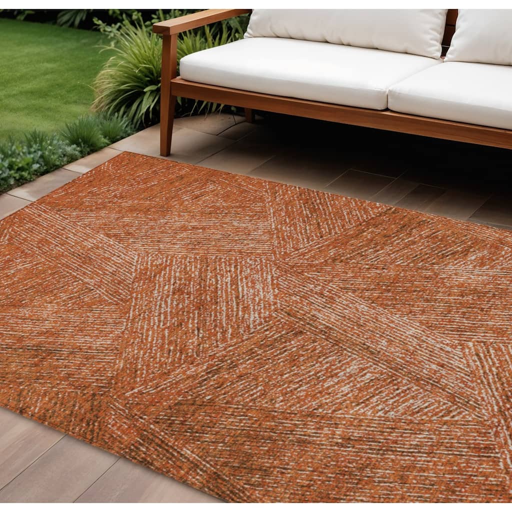 HomeRoots Abstract Transitional Rectangle Outdoor Rug