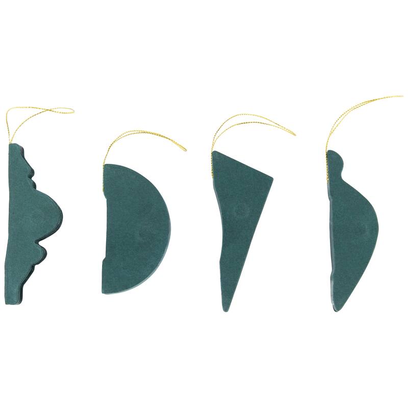 Accordion Honeycomb Foldable Paper Christmas Finial Ornaments - 4" - Green - Set of 4