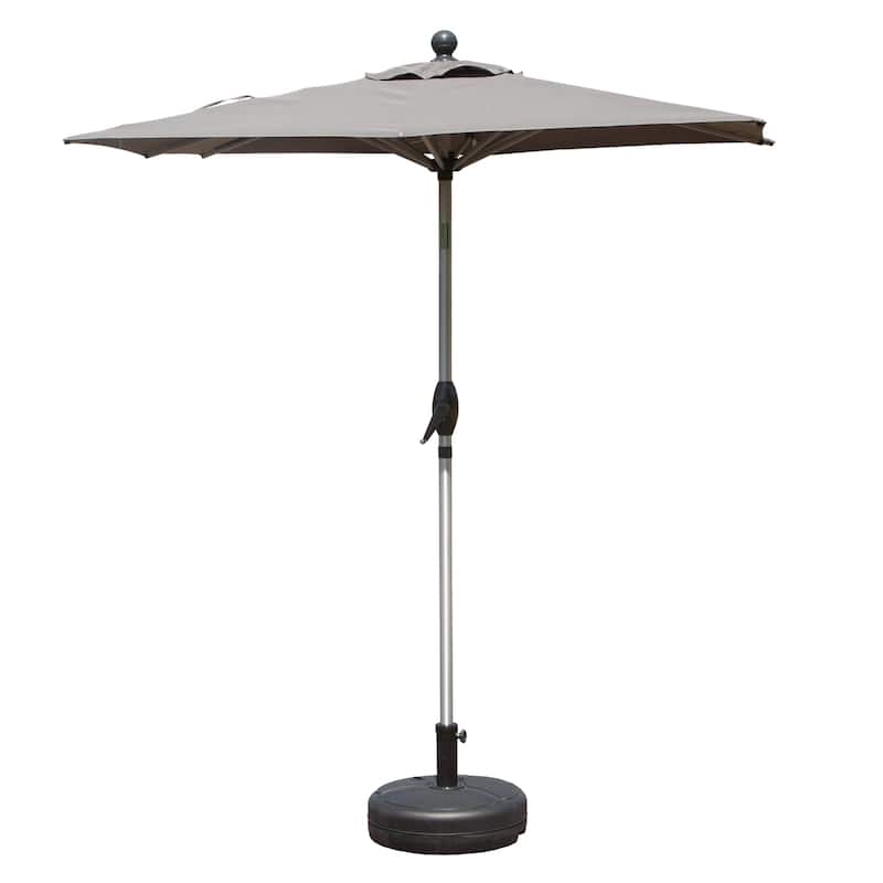 Rectangle Patio Umbrella with Crank Lift and Tilt Function - Grey