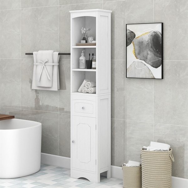 Tall Bathroom Cabinet Freestanding Storage Cabinet with Drawer