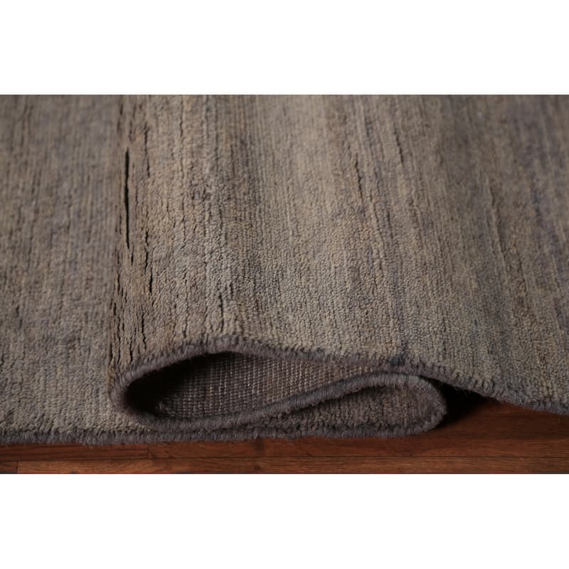Gray & Beige Gabbeh Modern Area Rug Handmade Wool Carpet - 6'4" x 9'7"