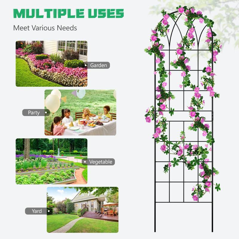 DoCred 4 Pack Garden Climbing Plant Steel Trellis
