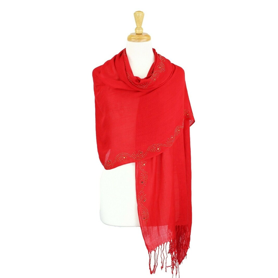 red shawl scarf