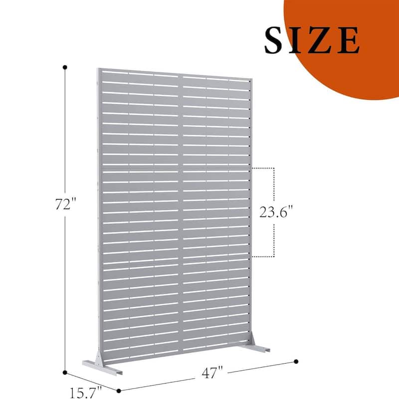 Privacy Screen, Privacy Screens and Panel, Freestanding Decorative Fence for Patio Lawn, White Louvered