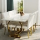 preview thumbnail 123 of 193, 65 inch Faux Marble Dining Table Set with Boucle Dining Chairs