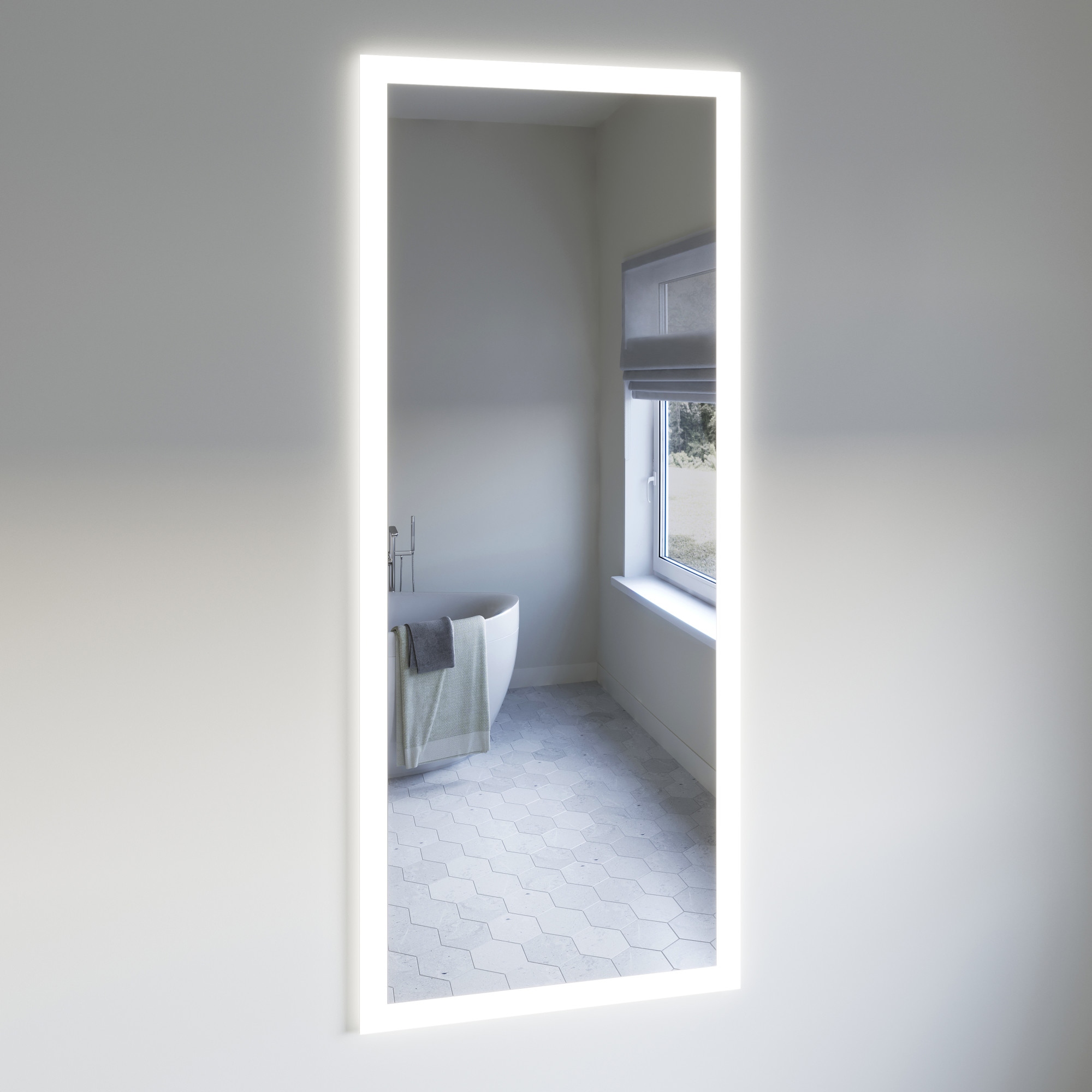 Fresca santo bathroom mirror with led lighting and mirror defogger hotsell