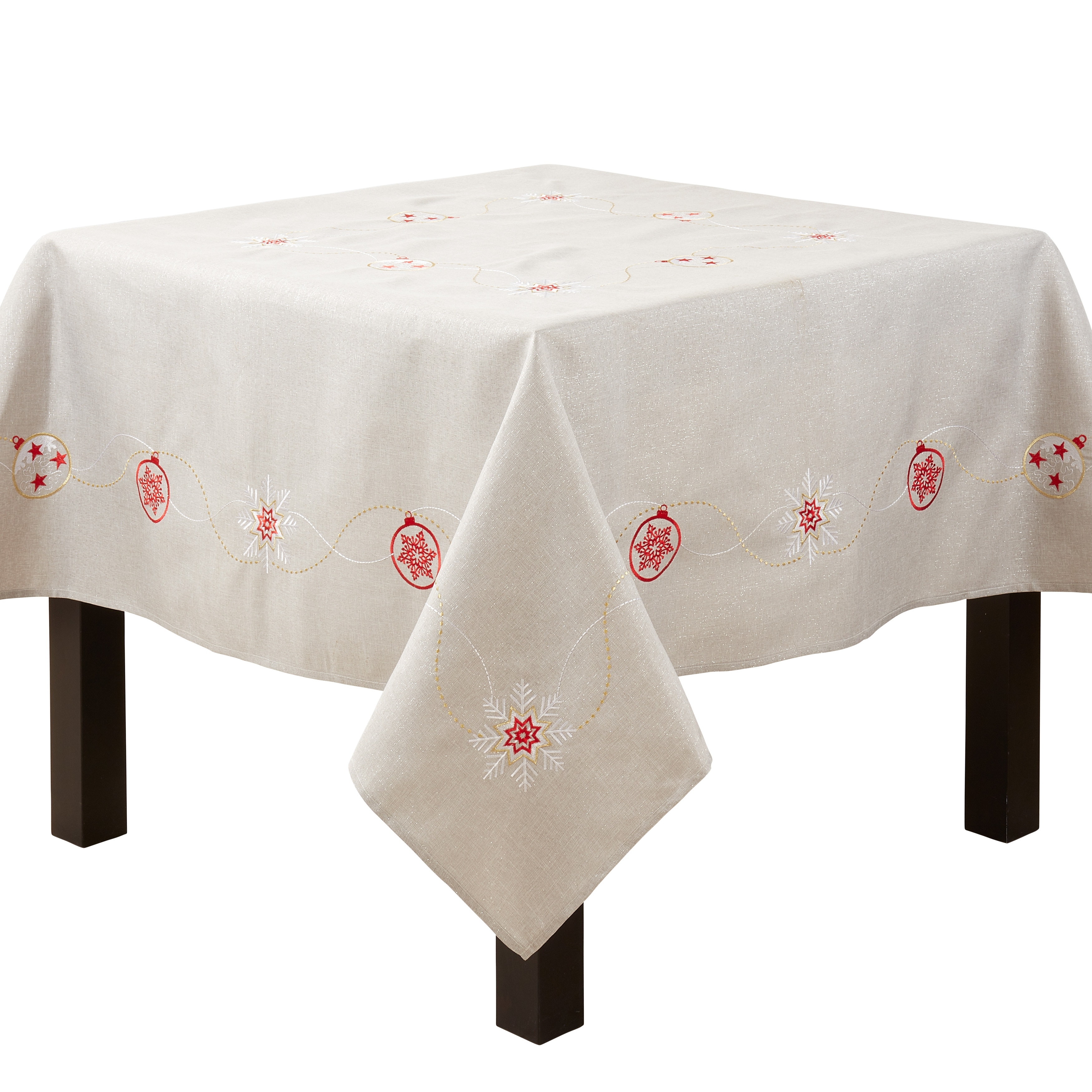 Tablecloth With Embroidered Ornaments