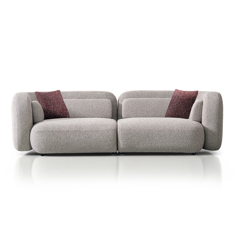 Furniture of America Premier Modern Curved Premium Upholstered 104" Solid Wood Sofa