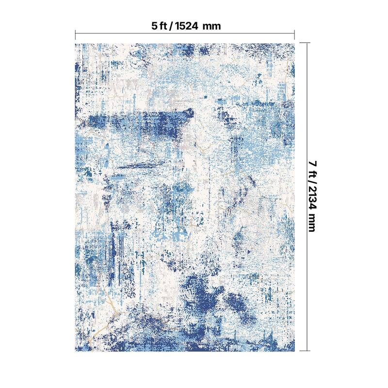 Large Area Rug Floor Mat Modern - 6' x 7'