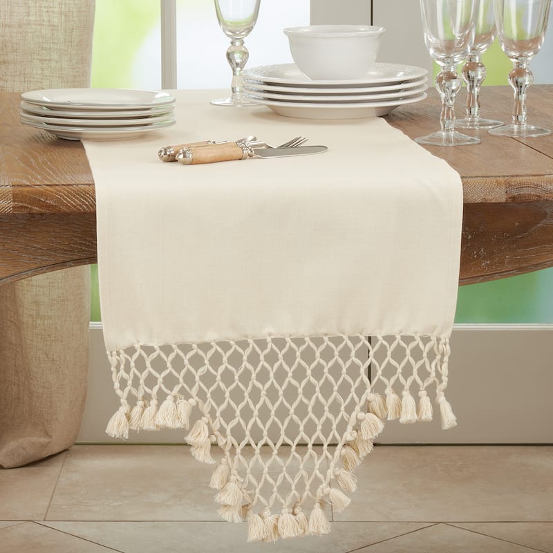 Braided Table Runner With Tassel Design - 16"x72"