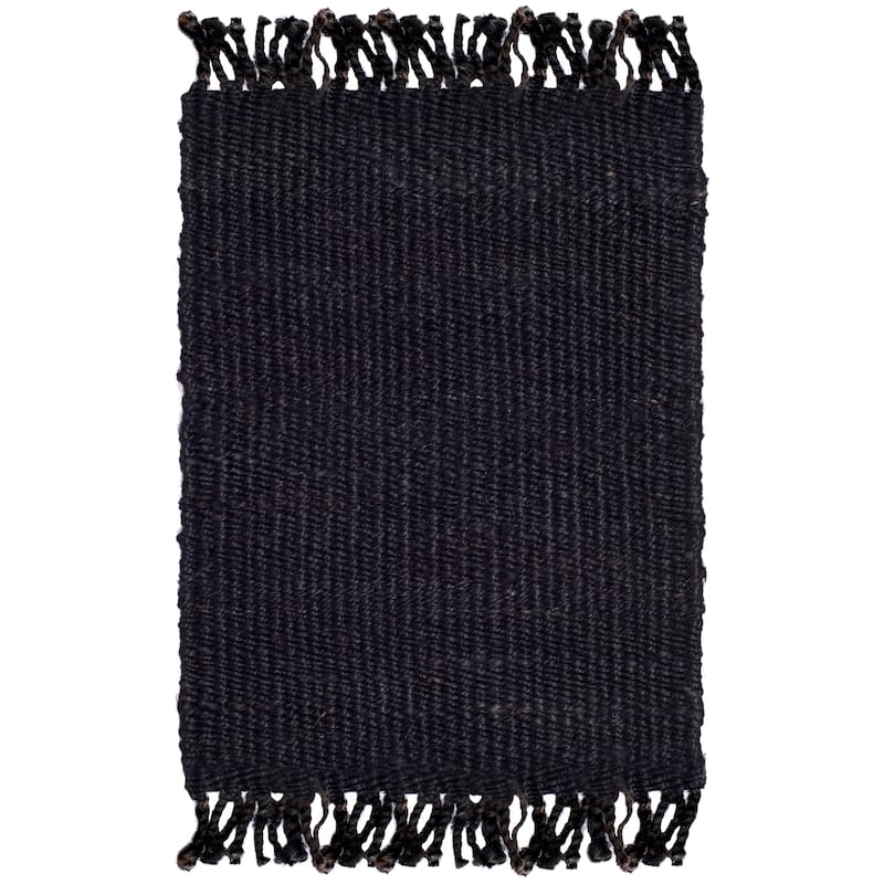 SAFAVIEH Handmade Natural Fiber Leteke Jute Fringe Rug - 2' x 3' - Black