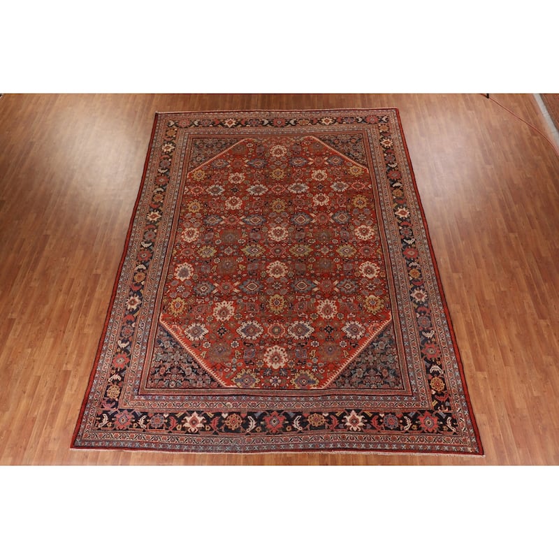 Pre-1900 Antique Sultanabad Large Rug Hand-Knotted Wool Carpet - 10'5"x 13'11"