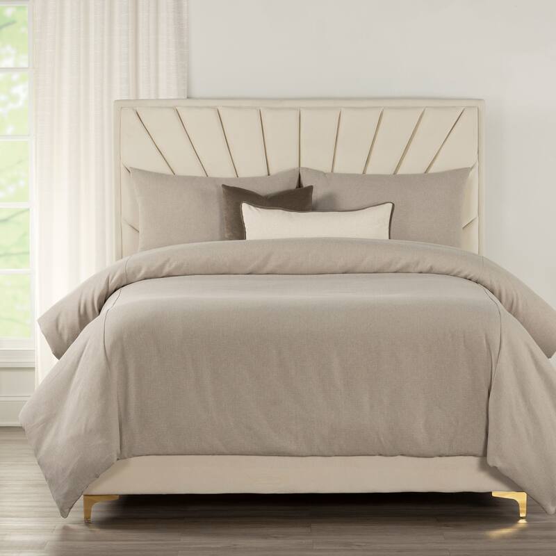 Legend Roma Textured Linen Duvet & Insert Set - Dune - Queen