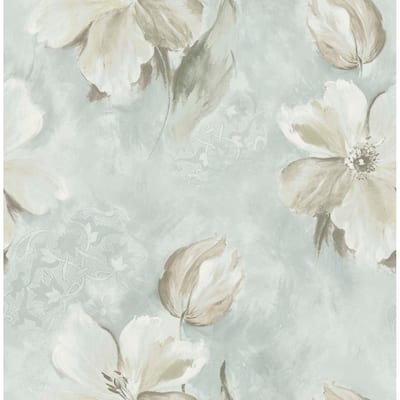 Seabrook Designs Brielle Watercolor Floral Unpasted Wallpaper