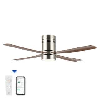 JONATHAN Y Remy 52" 1-Light Contemporary Iron/Acrylic Mobile-App/Remote-Controlled 6-Speed Integrated LED Ceiling Fan