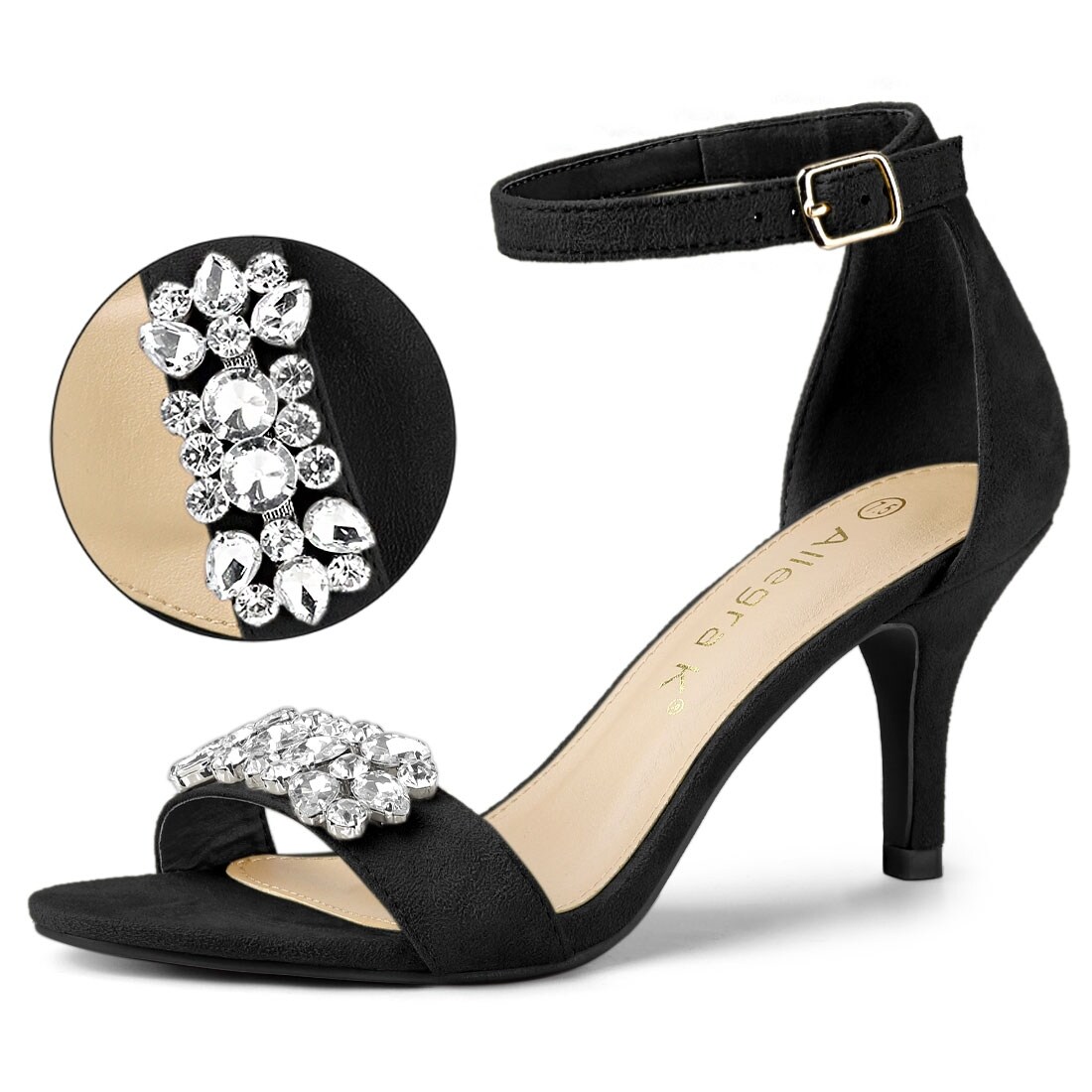 heels with rhinestone ankle strap