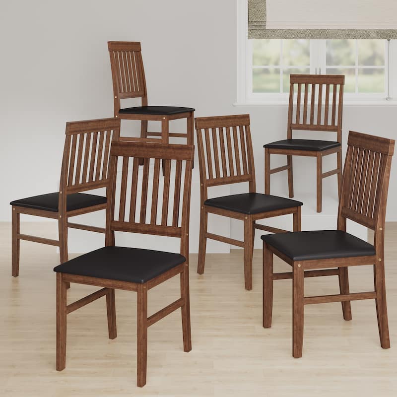 Rubber Wood Dining Chairs Set of 6