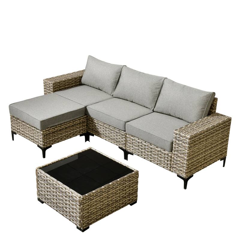 OVIOS 5-Piece Outdoor Chaise Lounge Sofa Set​