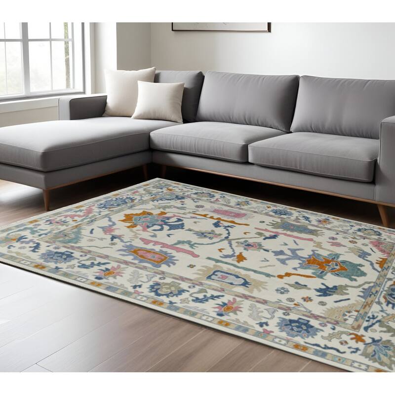 HomeRoots Floral Bohemian Rectangle Area Rug - 180.00 in. x 144.00 in.  x 0.20 in.