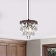 preview thumbnail 1 of 8, Shiroh Antique Copper 1-Light 5-Tier Hanging Crystals Pendant Light
