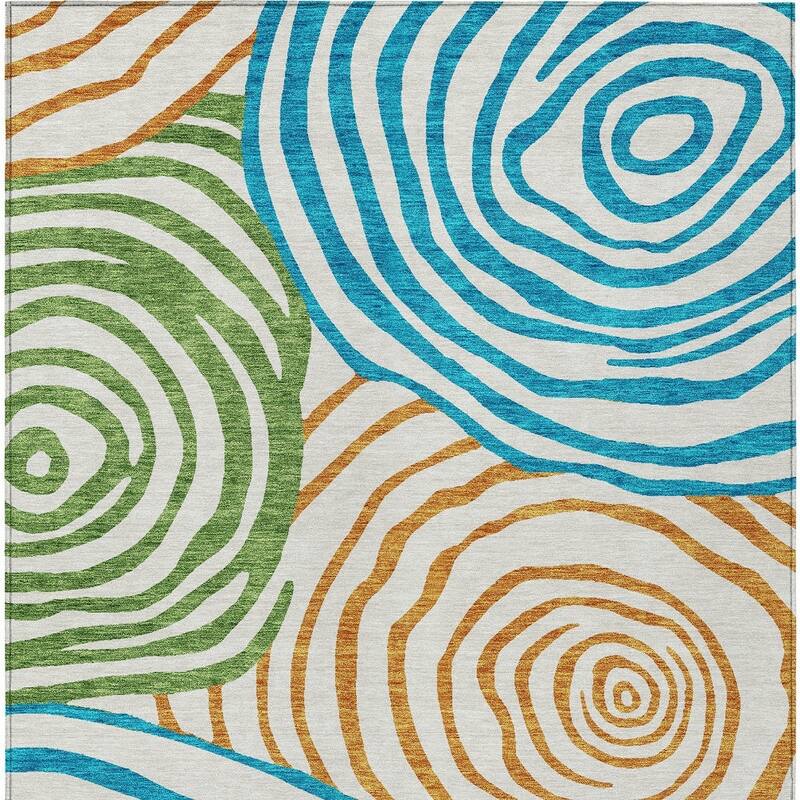 HomeRoots Abstract Transitional Rectangle Outdoor Rug