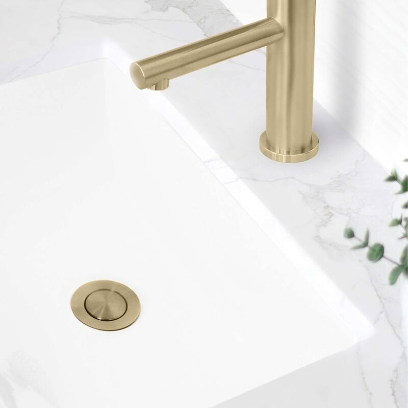 Stainless Steel Ceramic Bathroom Sink Pop-Up Drain with Overflow ...