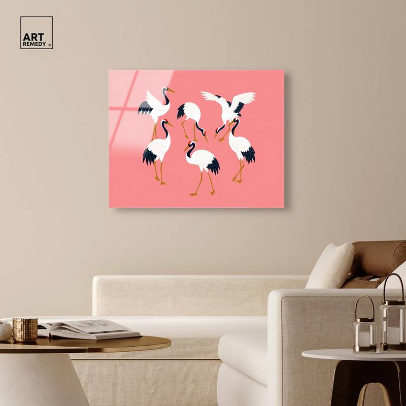 Crane Chorus Acrylic by Art Remedy, Ready to Hang