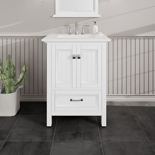 Eviva Britney 24" Bath Vanity with White Carrara Quartz Top
