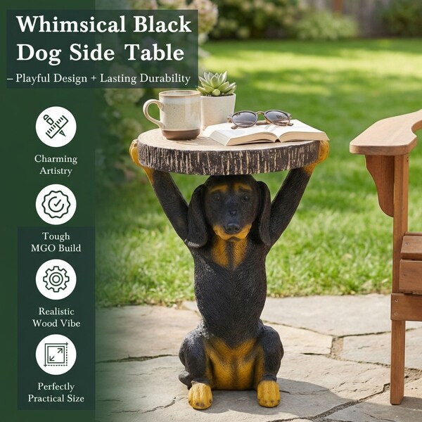 Christopher Knight Home - Hand-Painted MGO Dog Statue Side Table