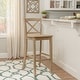 preview thumbnail 2 of 19, Linon Copper Grove Frunza Wooden 30-inch X-back Bar Stool Single - Greywash - Bar Height