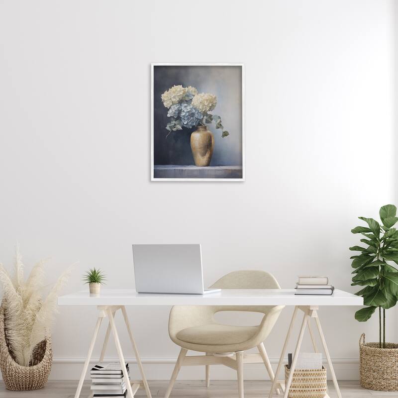 Stupell Subtle Hydrangeas in Vase Framed Giclee Art Design By Arlington Prints
