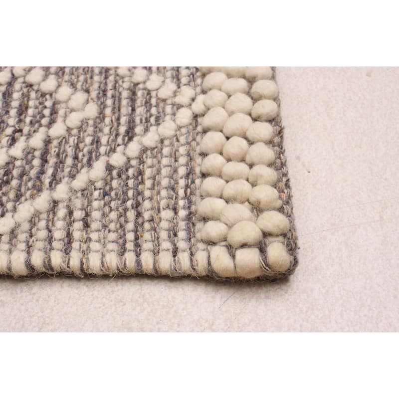 ECARPETGALLERY Braid weave Sienna Taupe Wool Rug - 6'0 x 9'1