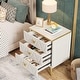 preview thumbnail 21 of 23, 3-Drawer Nightstand, Luxury Bedside Table End Table with Storage Drawers and Golden Legs